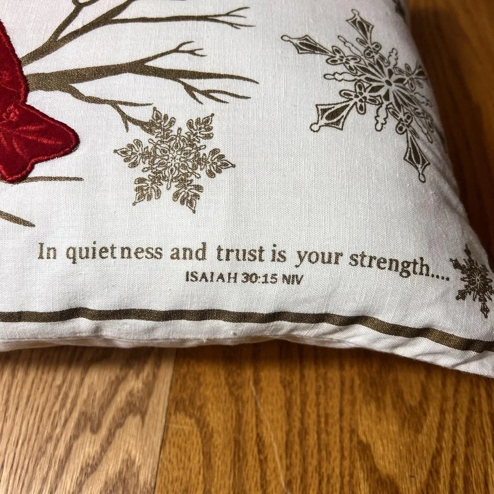Paid Of 2 Red Cardinals Loss Of Loved One 18 X 12 Pillow Isiah 30:15 